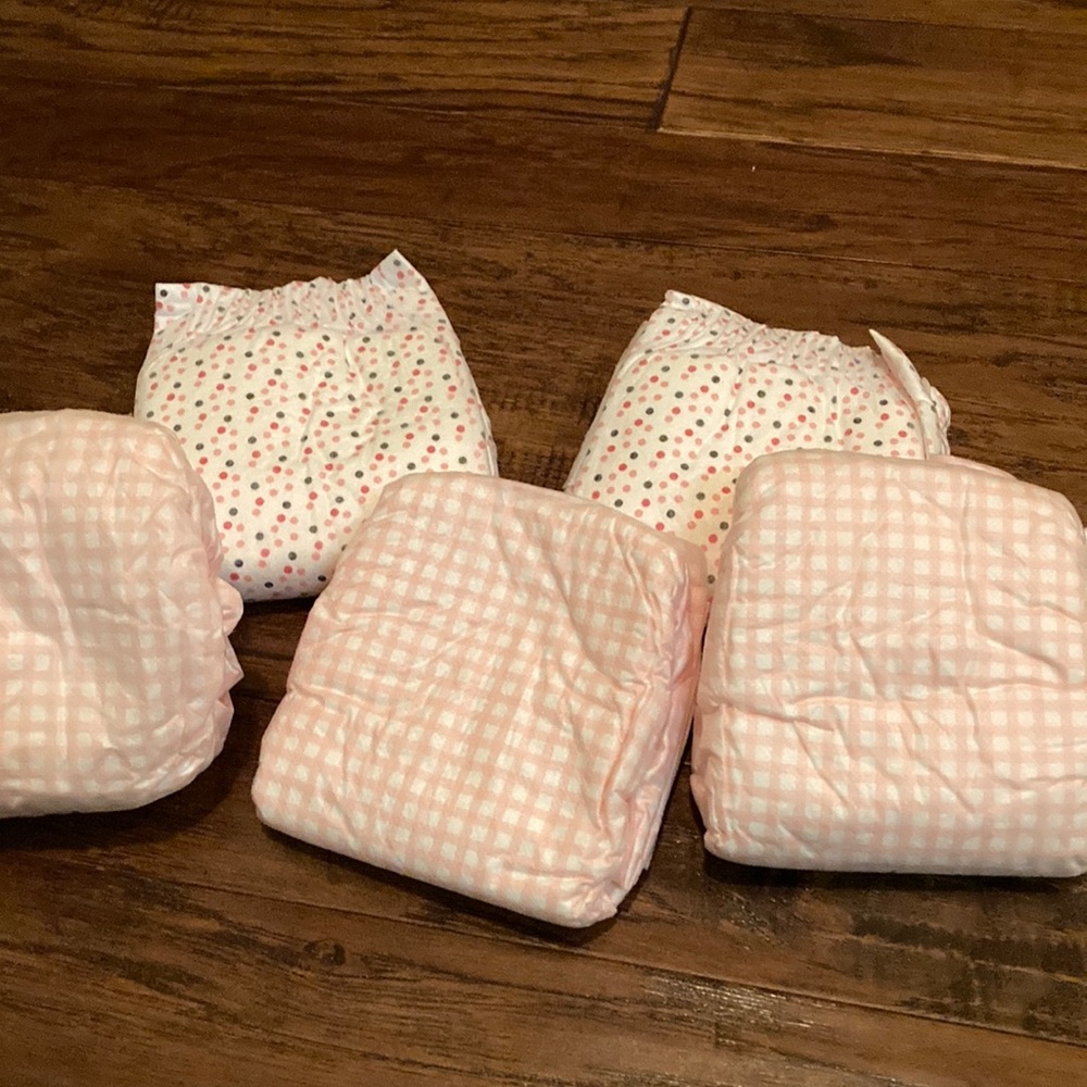 Pet Diapers Pink and White Checkered & Polka Dot for Dogs
